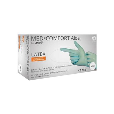 Med Comfort ALOE Latexhandschuhe Größe M 100 Stück grün
