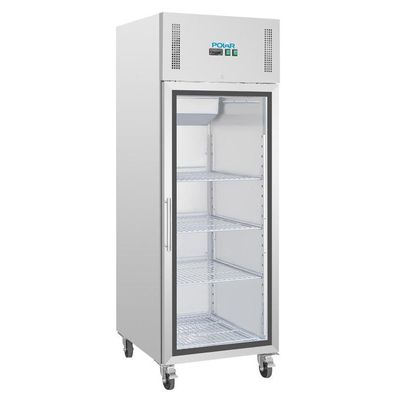 Polar Kühlschrank mit 1 Glastür - 600 Liter, GN 1/2, Edelstahl