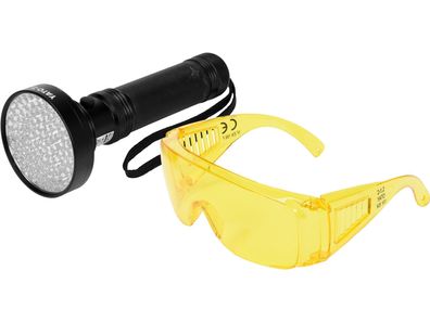 Taschenlampe 100 LED, 6x1.5V mit Schutzbrille