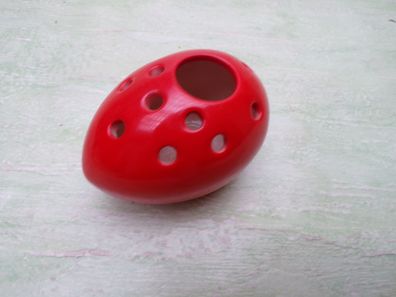 alte Goebel West Germany Osterei Steckvase Steckei rot ca 7,5 x 5,5cm 60er Jahre