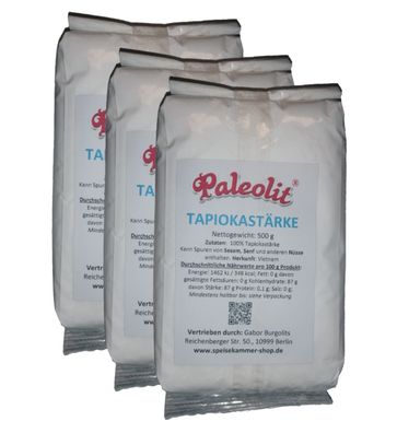 3 x 500g Tapiokastärke vegan glutenfrei Maniok Maniokstärke