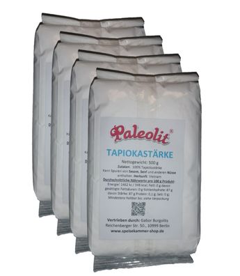 4 x 500g Tapiokastärke vegan glutenfrei Maniok Maniokstärke Tapioka