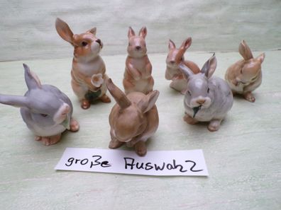 alte Hutschenreuther Germany Hasen Ostern bis 11,5cm Salatblatt putzt sich Blume