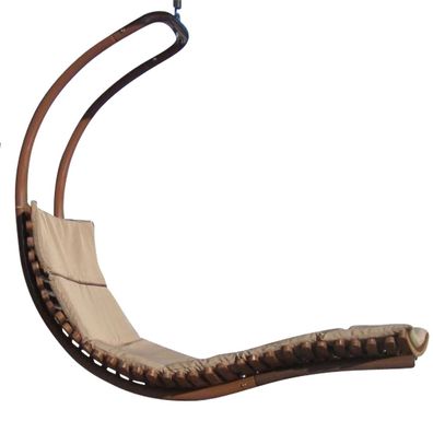 DESIGN Hängeliege Hängesessel Holz Modell Navassa-seat-braun + Auflage
