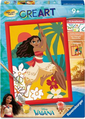 Ravensburger-12023132 CreArt, Malen nach Zahlen Kinder - Disney Vaiana's Abenteuer