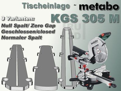Tischeinlage passend für metabo KGS 305 M Kappsäge normal, Null Spalt, geschlossen