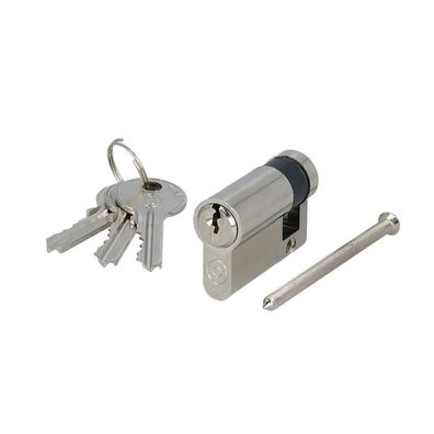 Halbzylinder aus Messing – vernickelt & einseitig abschließbar - Profilzylinder