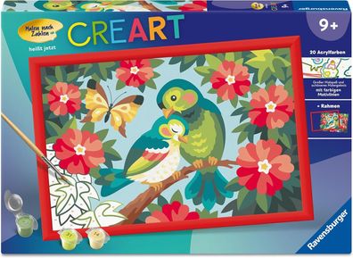 Ravensburger CreArt 12023134 - Bunte Vögel - Malen nach Zahlen für Kinder ab 9 Jahren