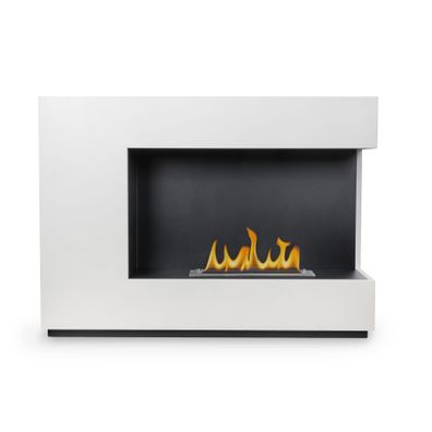 Ethanol Kamin freistehend weiß – Standkamin 115 x 83,5 x 40,2 cm