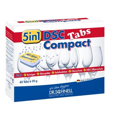 DSC Compact 5in1 Reinigungstabs 40 Tabs Einzelkarton | Dr. Schnell