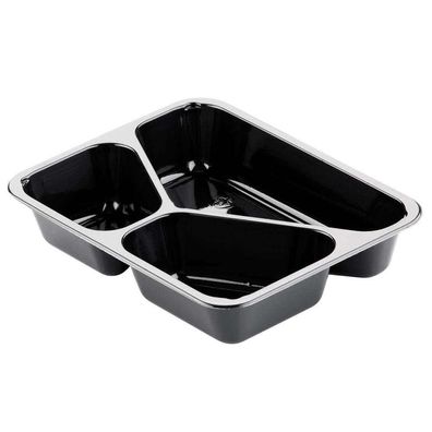 Duni Menüschalen C-PET 3-geteilt, Schwarz, 225x175x43 mm, 300 Stück