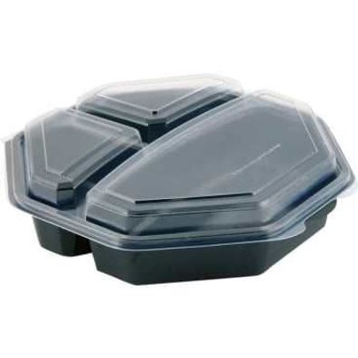 Octaview Kunststoff Verpackung 3 Fächer 230x230x60mm, 160 Stk