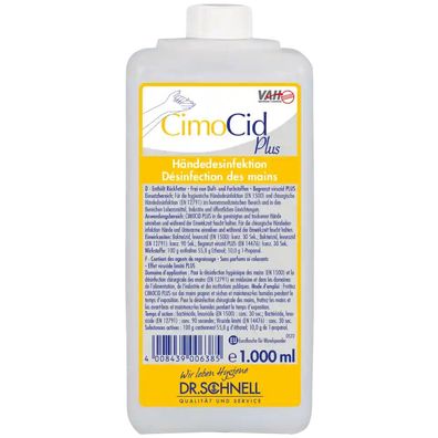 CimoCid PLUS Desinfektionsmittel 1L Euroflasche | DR. Schnell