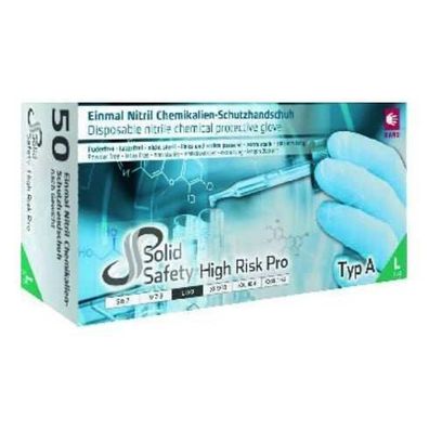 SOLID SAFETY High Risk Pro Chemikalienschutzhandschuhe Puderfrei, Gr. XL