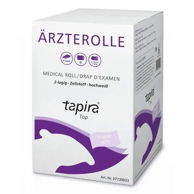 Tapira Top Ärzterolle Hochweiß Zellstoff, 54cm x 50m, 9 Rollen