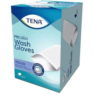 TENA Wash Glove Einwegwaschhandschuhe, Hautfreundlich, 200 St/Pk