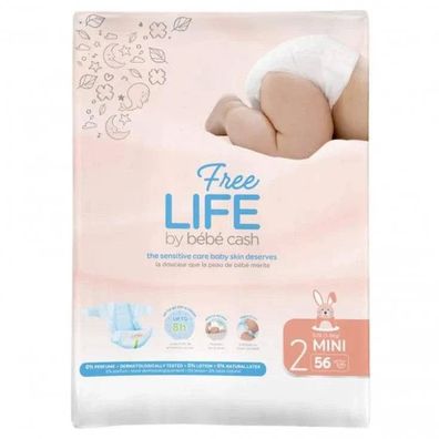 BBCash Freelife Mini Babywindeln 3-6kg, Orange, 2x56 Stück