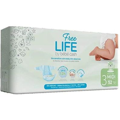 BBCash Freelife Windeln Midi 4-9kg Grün 104 Stück Pack