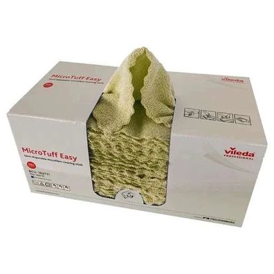 MicroTuff Easy Reinigungstücher Gelb, 30x30cm, 50 Stück Spenderbox