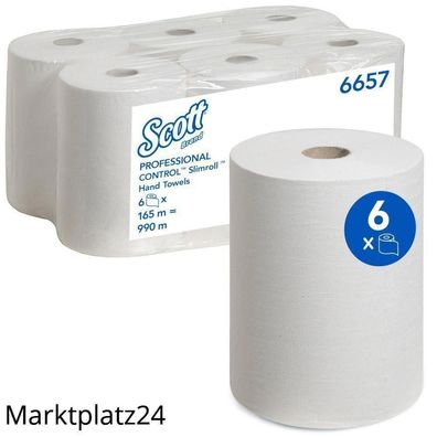 Kimberly-Clark Scott Rollen-HT Weiß 6x20cm 165m Hygienepapierrolle