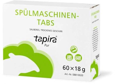 TAPIRA Pur Spülmaschinen-Tabs Phosphathaltig, 60 Stück Packung