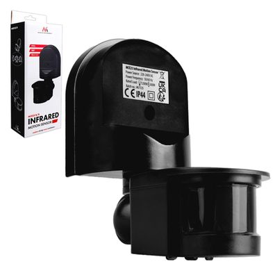 Wand-Bewegungsmelder mit Dämmerungssensor PIR 5-12 m schwarz MCE25 B/B