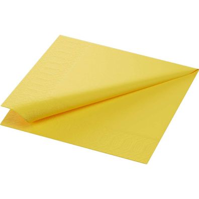 Duni Zelltuchservietten 33x33cm | Gelb 1-lagig 1/4-Falz 6x500 Stk