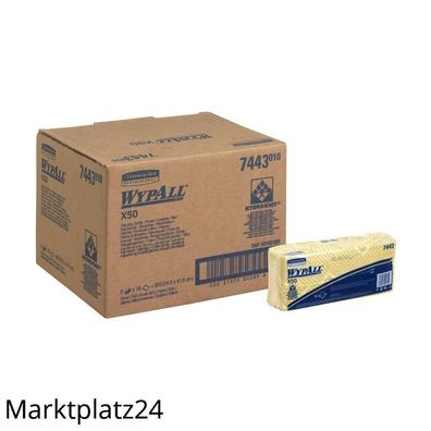 Kimberly-Clark X50 Wischtücher Gelb Geprägt, 25x42cm, 6x50 Stück