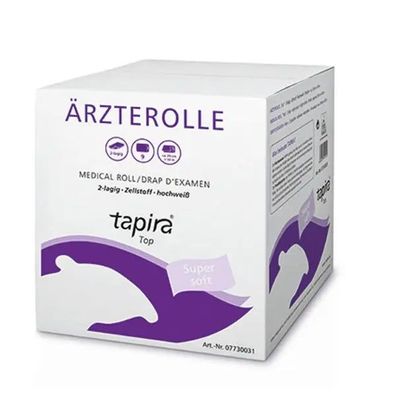 TAPIRA Top Ärzterolle 2-lagig Hochweiß Zellstoff, 39cm x 50m, 9 Rollen