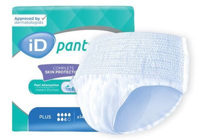 Einwegunterwäsche iD Pants Plus Blau, Größe L, 14 Stück