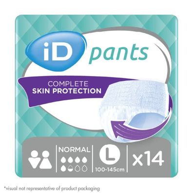 iD Pants Normal Einweghosen Grau, Größe L, 14 Stück