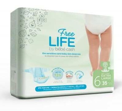 BBCash Freelife Windeln Extra Large 13-18kg Grün 4x35 Stück