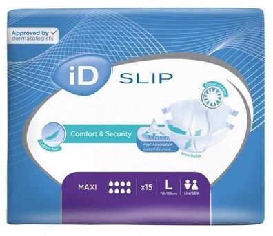 iD Slip Maxi Inkontinenzvorlage Lila, Größe M, 15 Stück