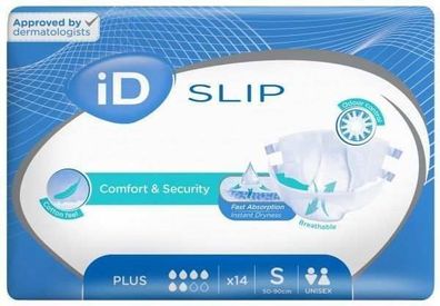 Inkontinenzvorlagen iD Slip Plus Größe S, Blau, 14 Stück Packung
