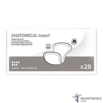 Ontex BVBA Anatomisches Einsatzstück NW 28 Grau, 53x26cm, 28 Stück