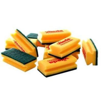 Vileda Strong Scheuerbürste 7x15cm, Gelb/Grün, Robust & Handlich