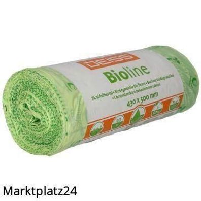 Bioline Bioabfallbeutel 20L Natur, 430x500mm, 50 Stück Rolle
