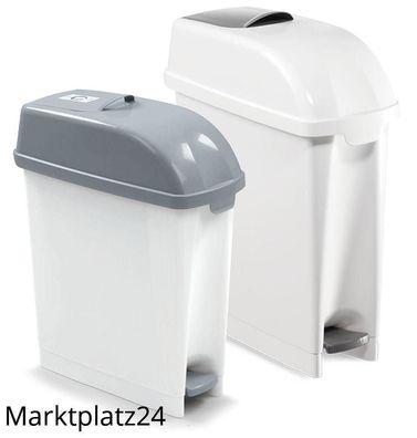 Desy Damenbindenbehälter 17L Weißer Kunststoffbehälter Mit Grauem Deckel Und Pedal