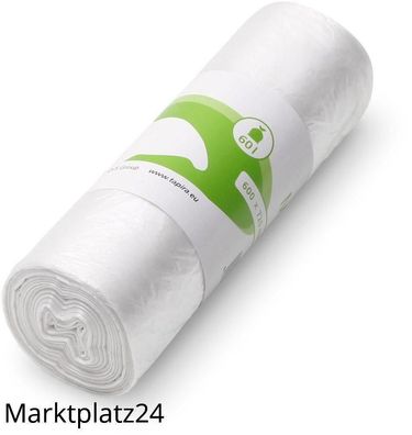 TAPIRA Müllbeutel 60L HDPE Transparent 600x720mm 5my 50 Stück