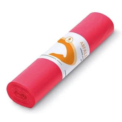 TAPIRA Plus Abfallsäcke 120L, Rot, LDPE, 25 Stück Rolle