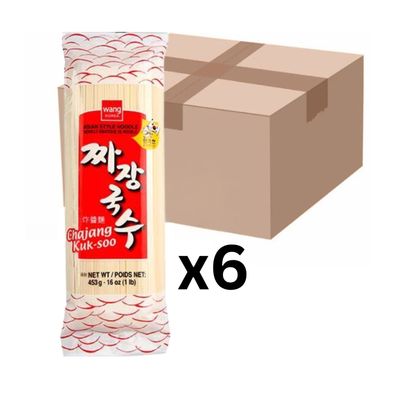 6er-Pack Wang Weizennudeln Koreanischer Art für Jjajangmyeon 453g