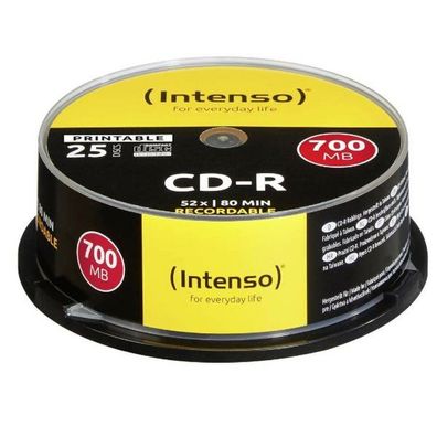CD-R Intenso 700MB 25pcs Cakebox "printable inkjet" 52