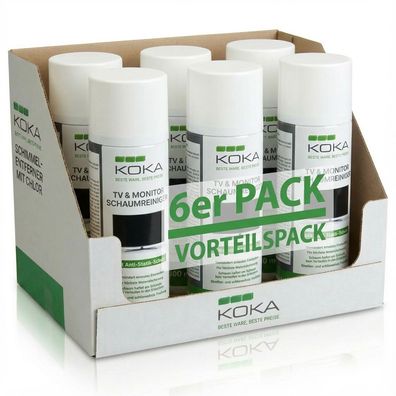 6x Set KOKA Reinigungsschaum Spray Dose Reiniger TV OLED LCD LED TFT Fernseher