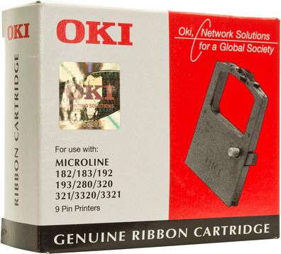OKI Systems Kassette 09002303 Farbband schwarz Textil ML 182/183/192/193/280/320/321