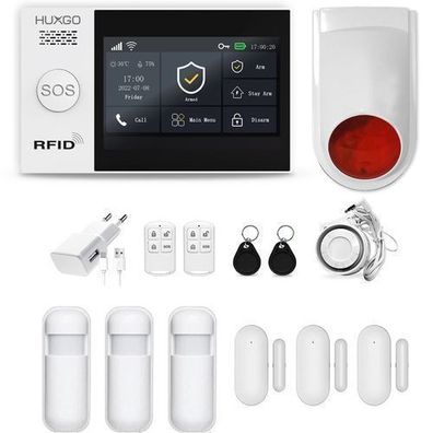 4G Sicherheitssystem mit Funkalarm für Büro Haus Wohnung Garage HXA007 WLAN + GSM