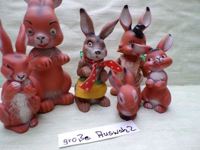 alte Osterhasen Quietschfigur Stimme Weichgummi 60/70er Jahre