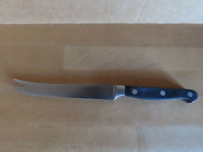 Messer Käsemesser zwei Spitzen gewellte Klinge Nirosta ca.25 cm