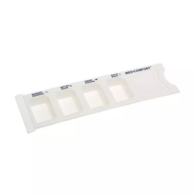 Med-Comfort Medikamentendispenser 4 Fächer, Weiß, Praktisch & Hygienisch