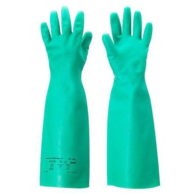 Solvex 37, 185 Nitril Handschuhe Größe 9 Chemikalienbeständig, Ergonomisch