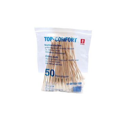 Ampri Wattestäbchen Holzstiel, 150mm, 50 Stück Packung